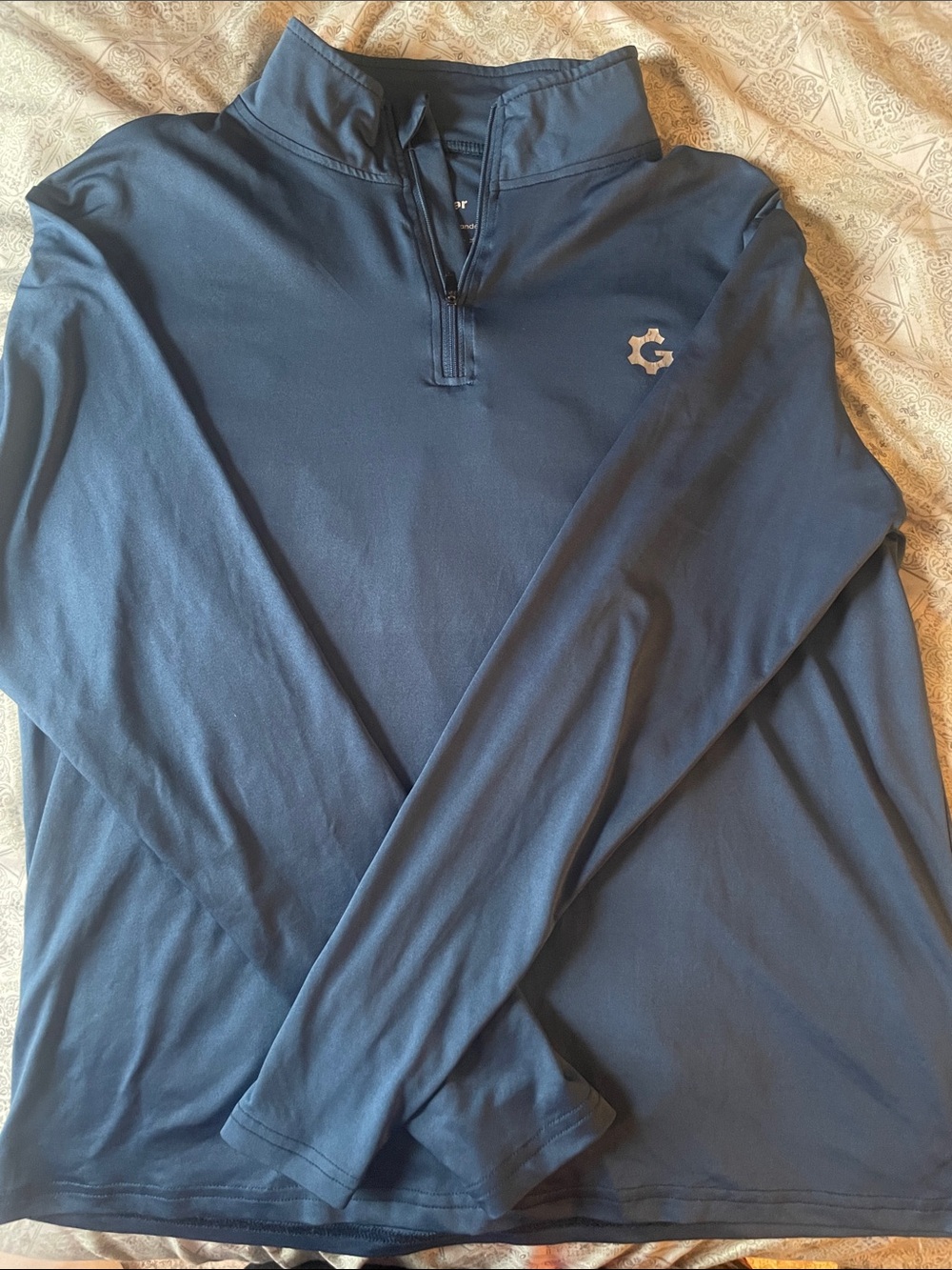 Men's Navy 1/4 Zip Pullover with Gear Logo